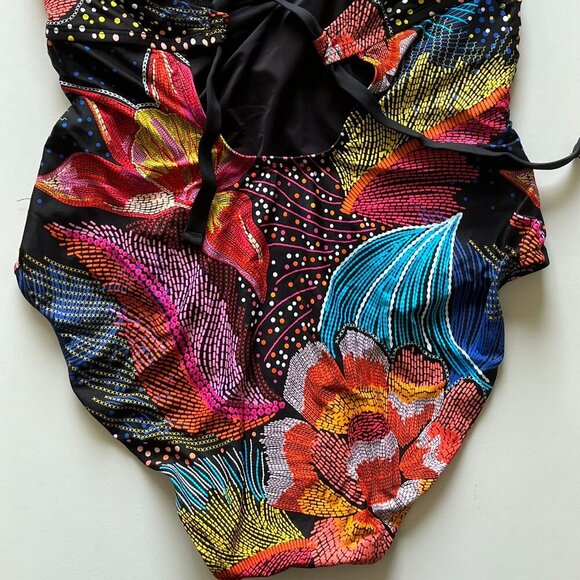 La Blanca Women's Sunlit Soirée High-Neck Keyhole One-Piece Swimsuit Size 18W - Picture 6 of 7